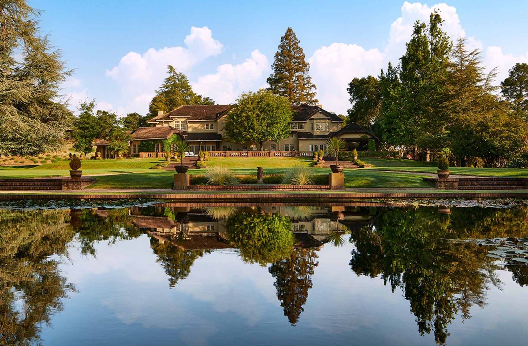 The green gables estate with a lake