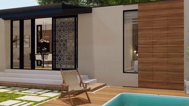 exterior of a shipping container home