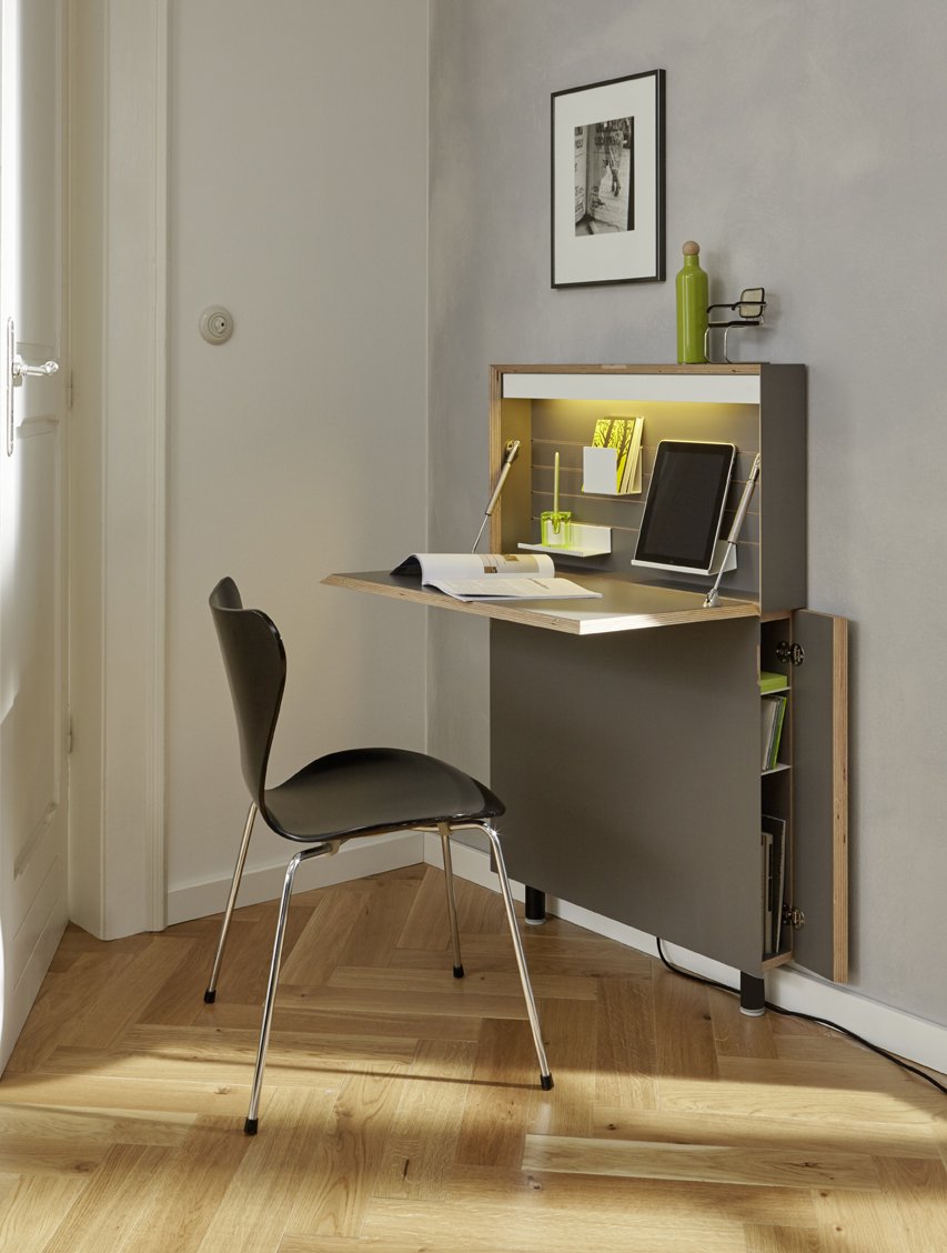 foldable table cabinet with a chair