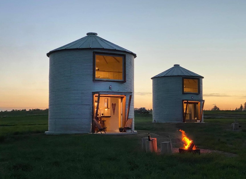 round home that's a converted silo on an empty land