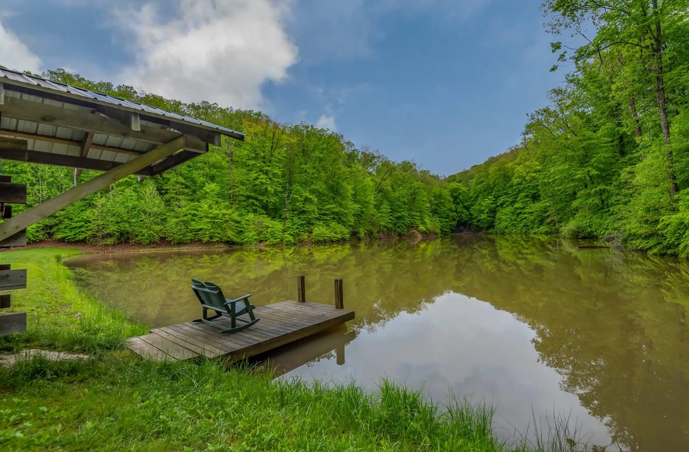 lake surrounded by greenery