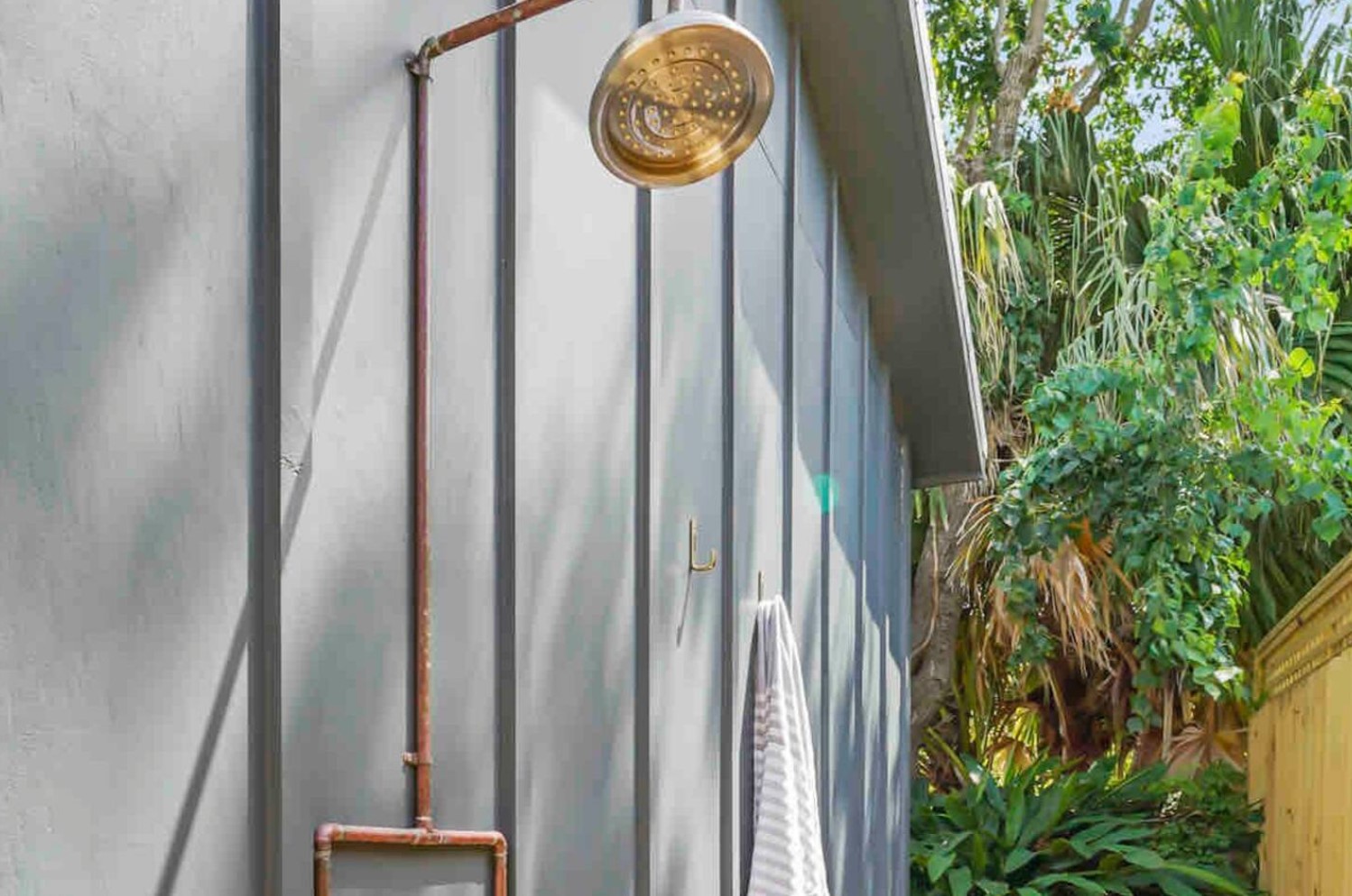 Outdoor brass shower