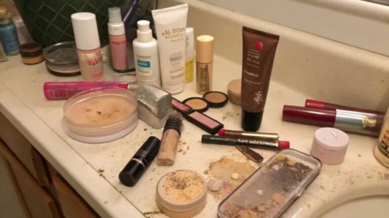 counter full of things