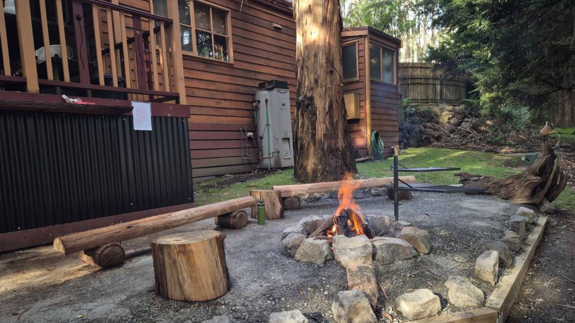 fire pit by the cabin