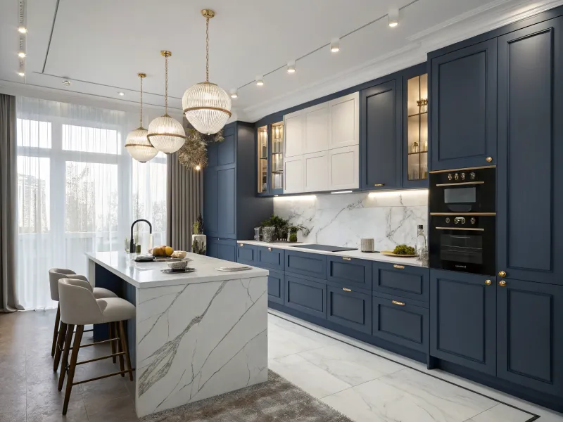 Bold Navy Blue kitchen