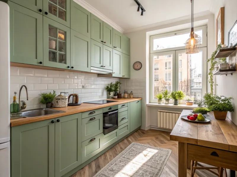 Calming Sage Green kitchen