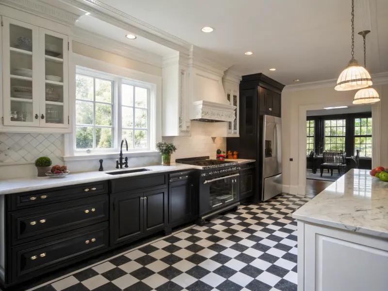 Classic Black and White kitchen