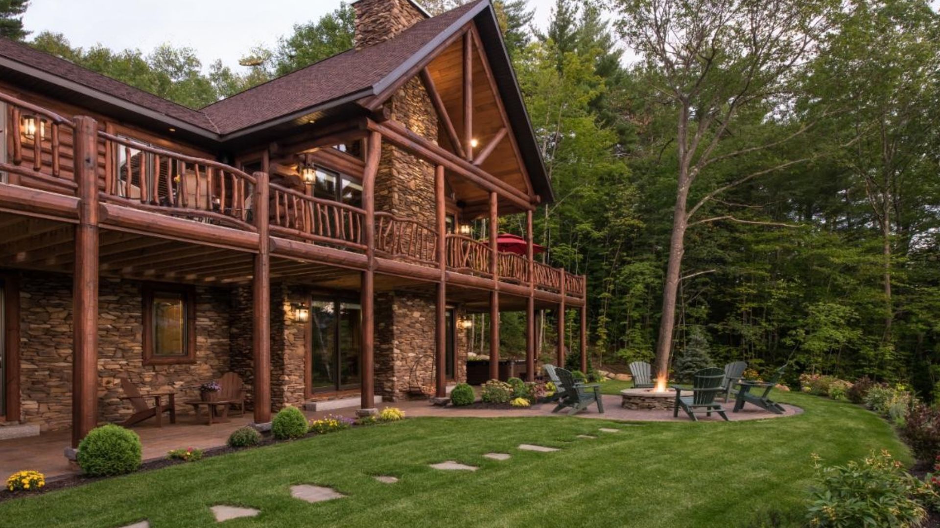 stunning log cabin exterior