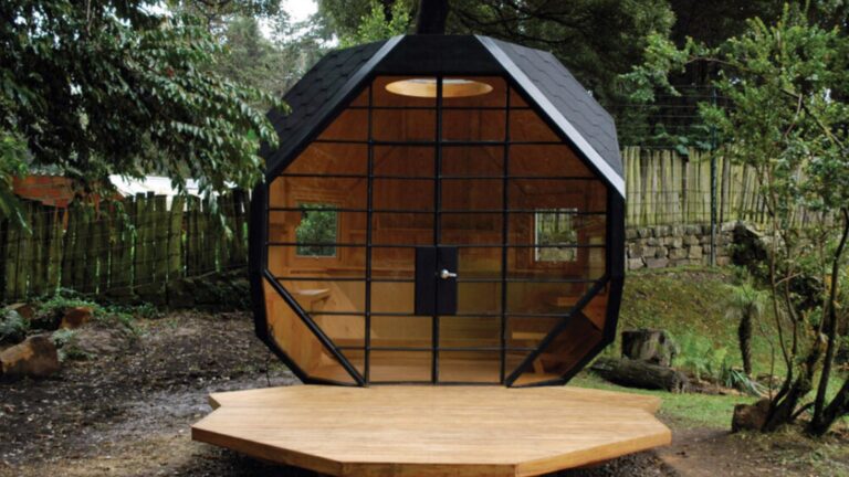 exterior of a tiny polyhedron home in nature