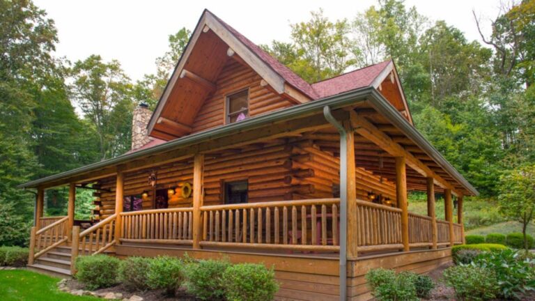 Log cabin in a forest