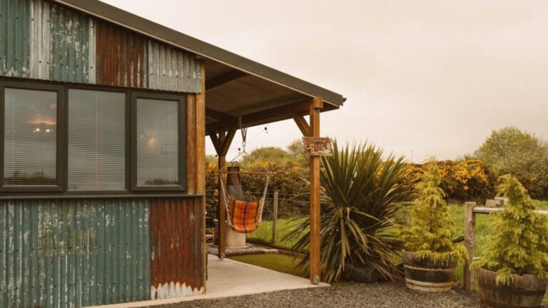 Rustic container homes with swing