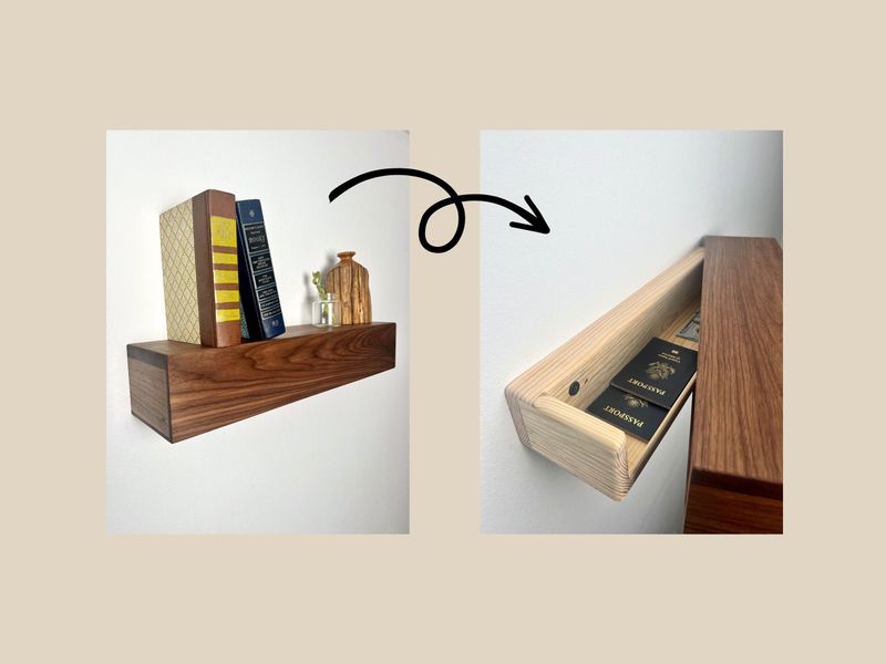 Floating Shelves with Secret Compartments