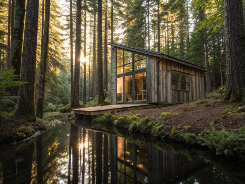 Forest Reflection Cabin