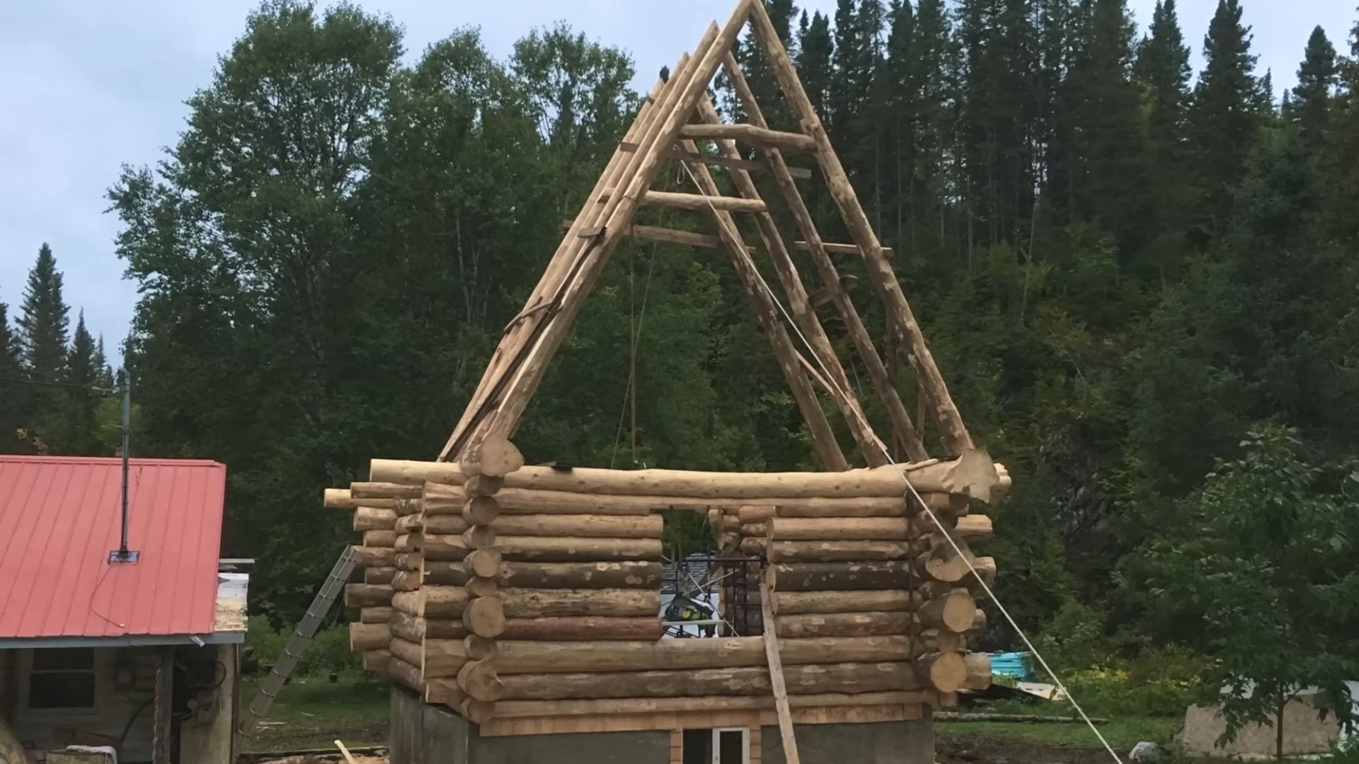 building a log cabin