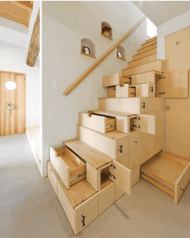 Hidden Storage in Stairs