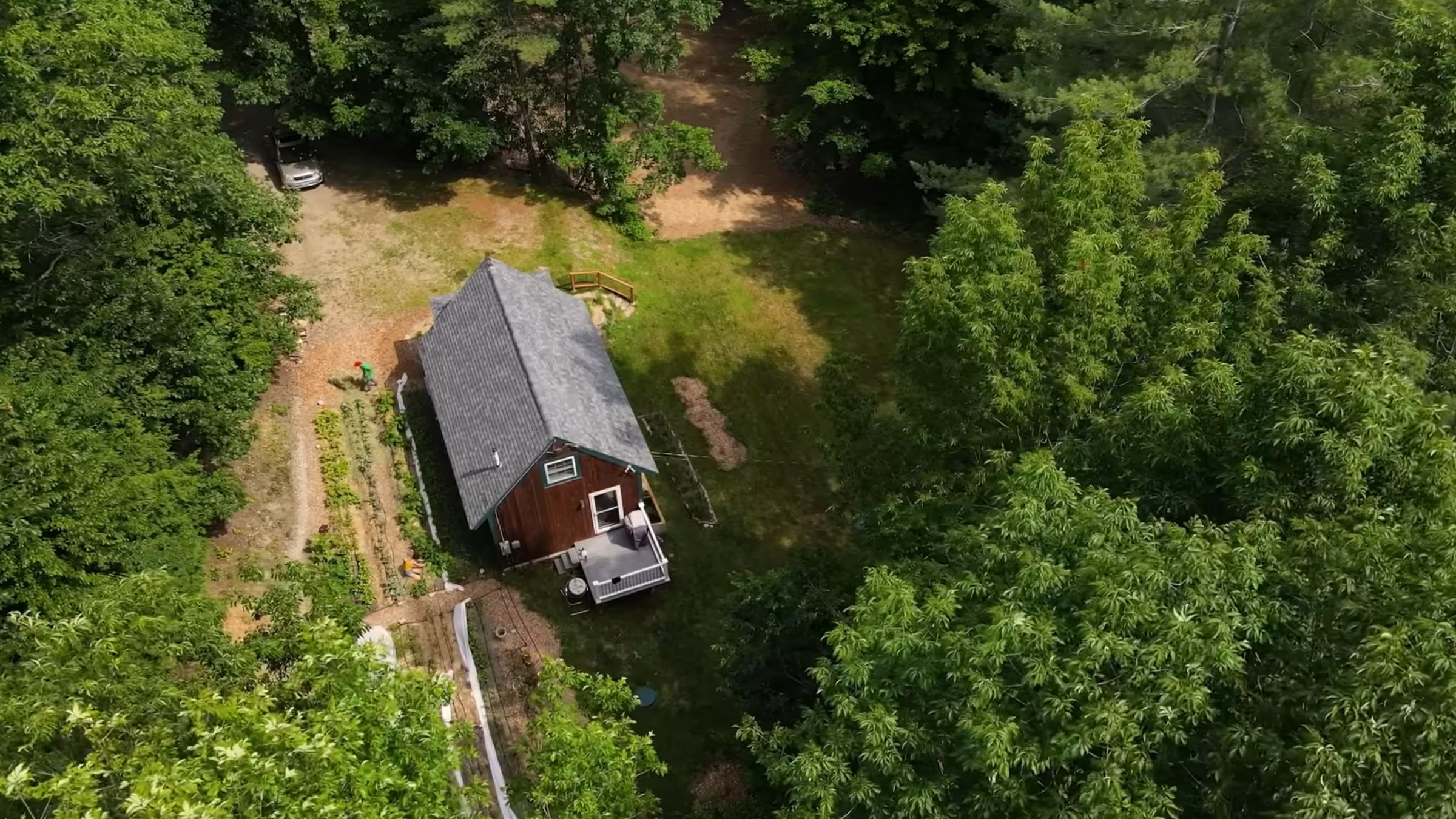 aerial view of the cabin