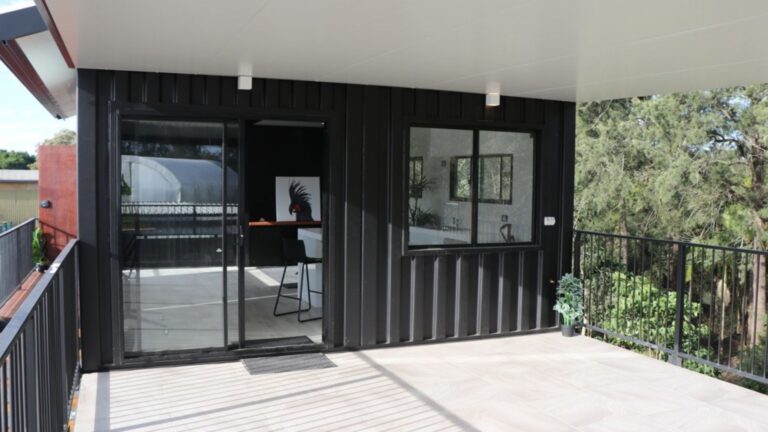 exterior of a shipping container