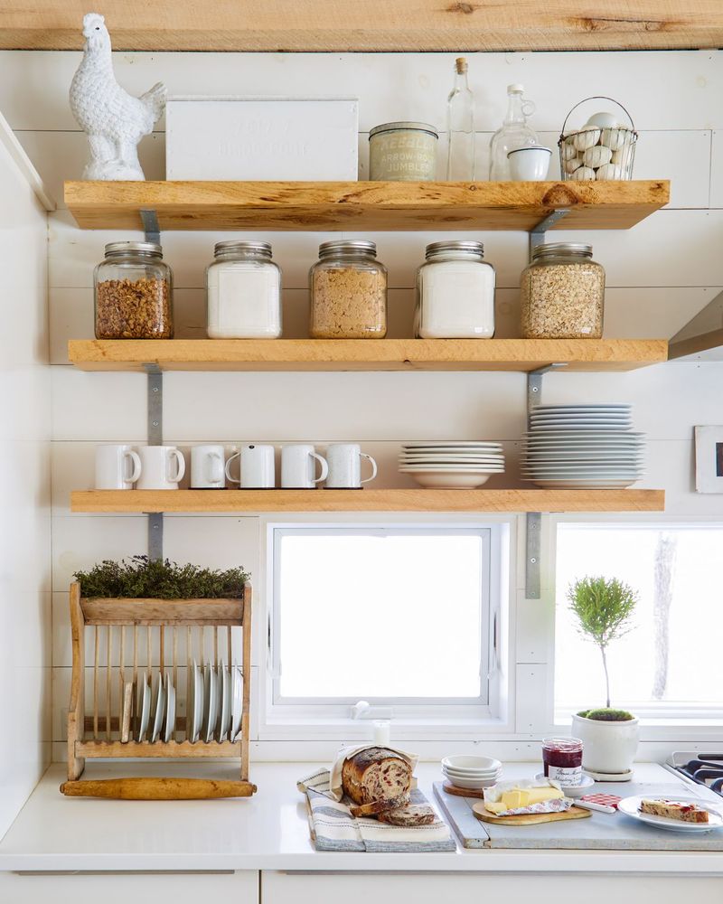  Open Shelving in a kitchen 