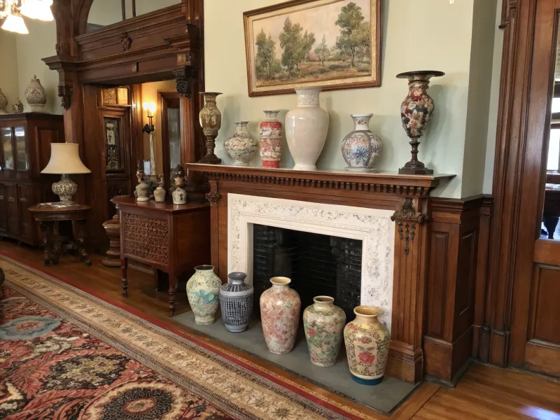 Outdated Vases on a mantel