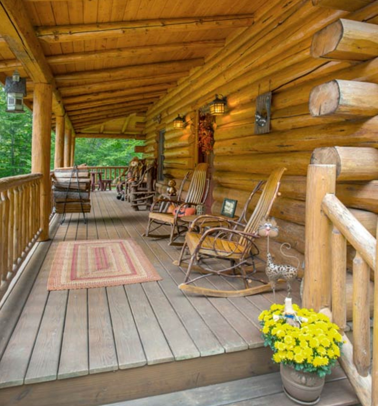 Porch of a log cabin