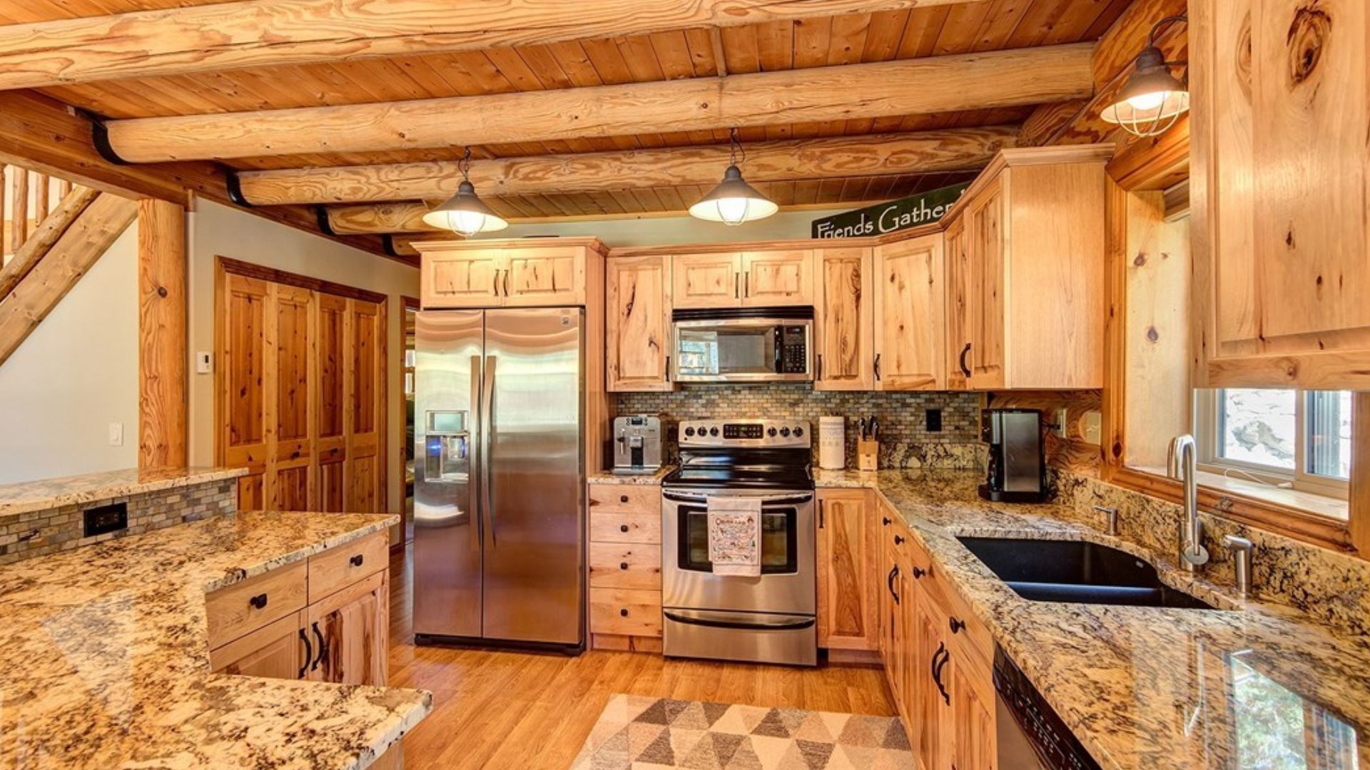 spacious rustic kitchen