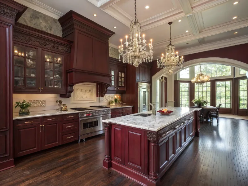 Rich Burgundy kitchen