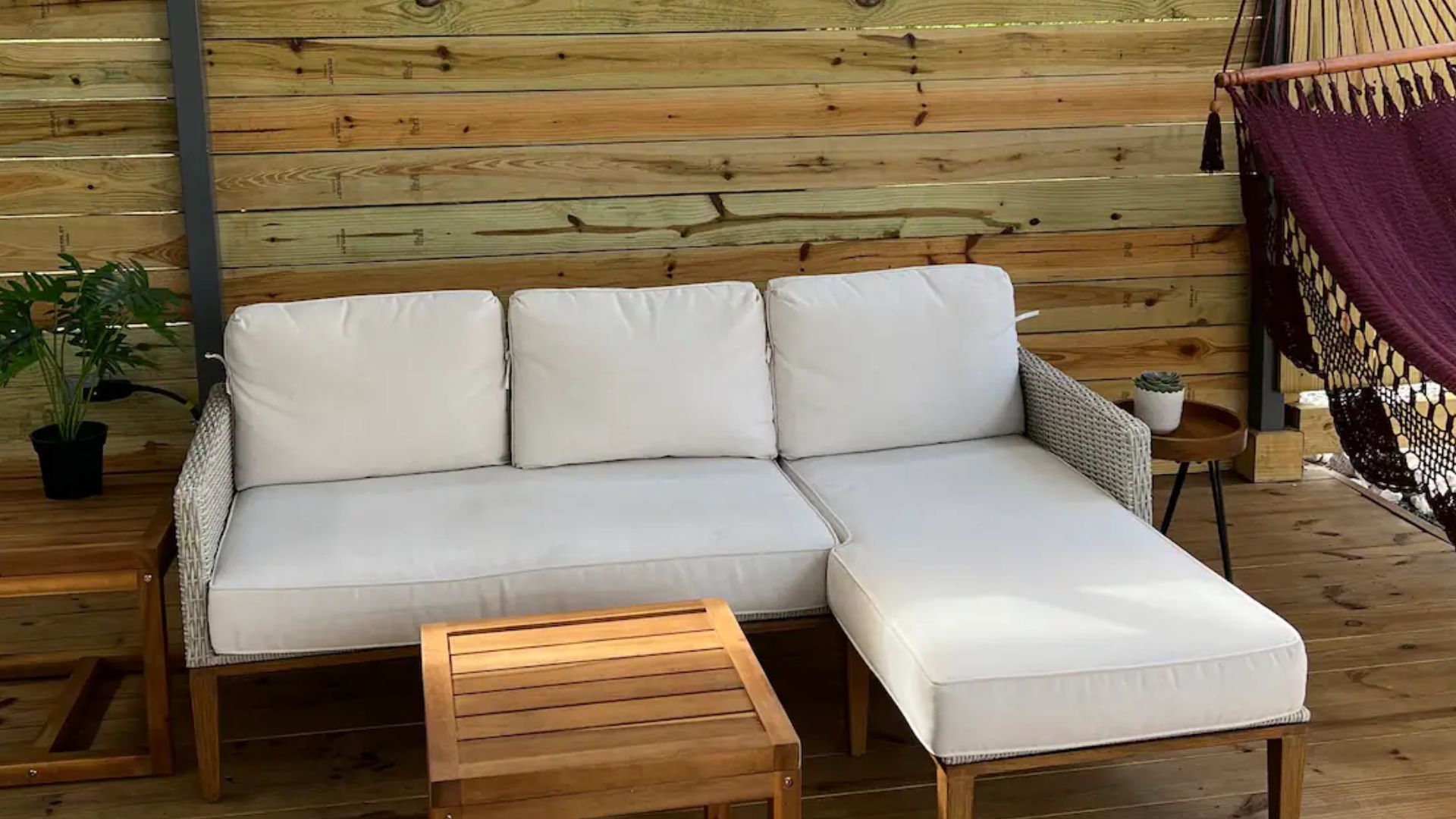 outside lounge area on the porch