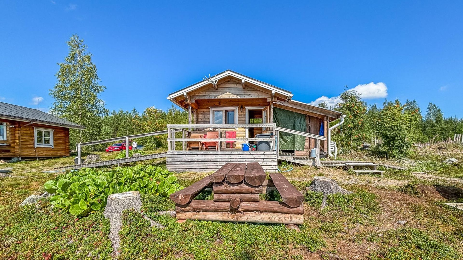 exterior of a cabin in nature