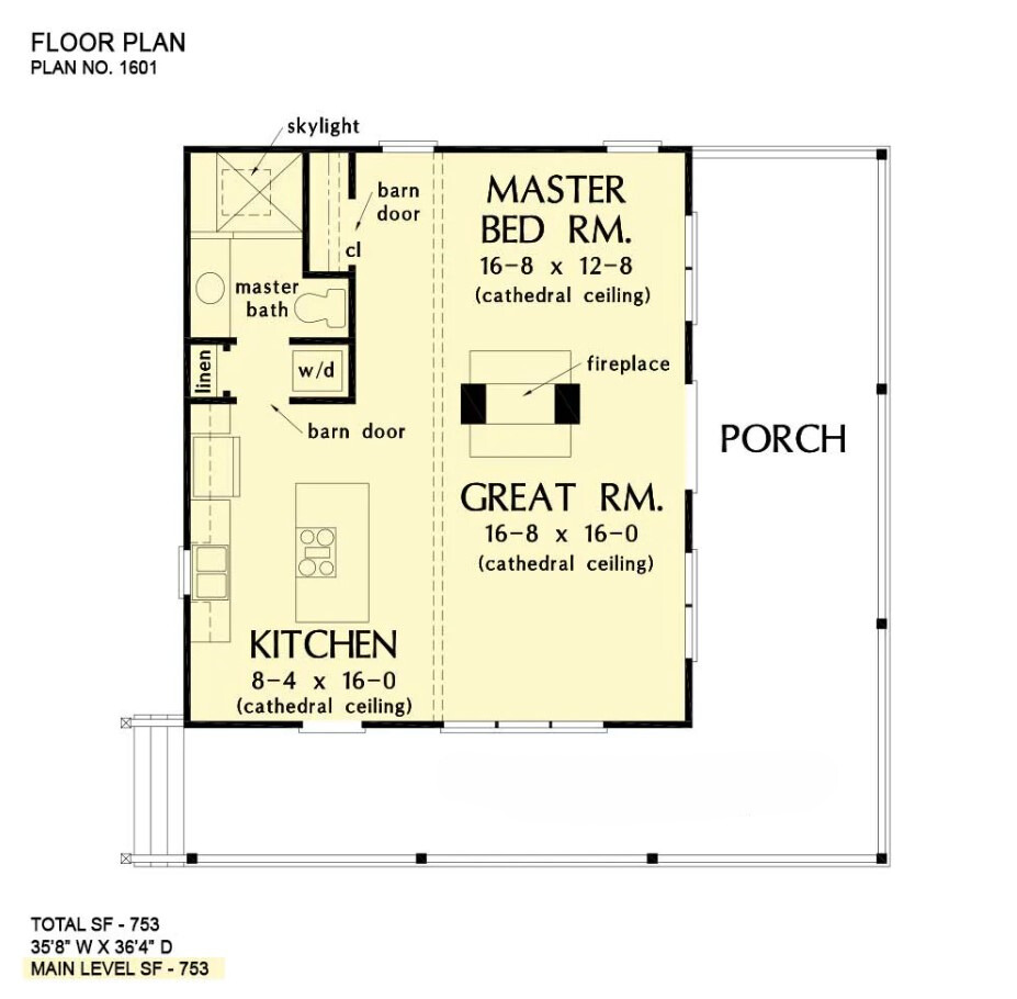 floor plan of a tiny cabin