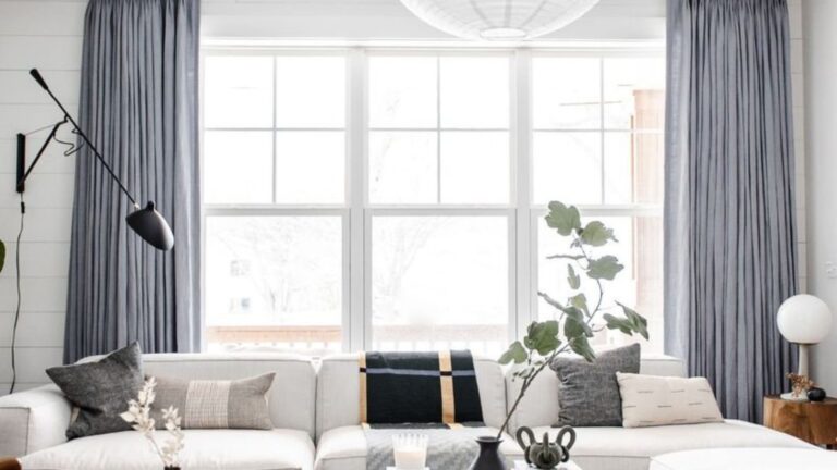living room with a white couch