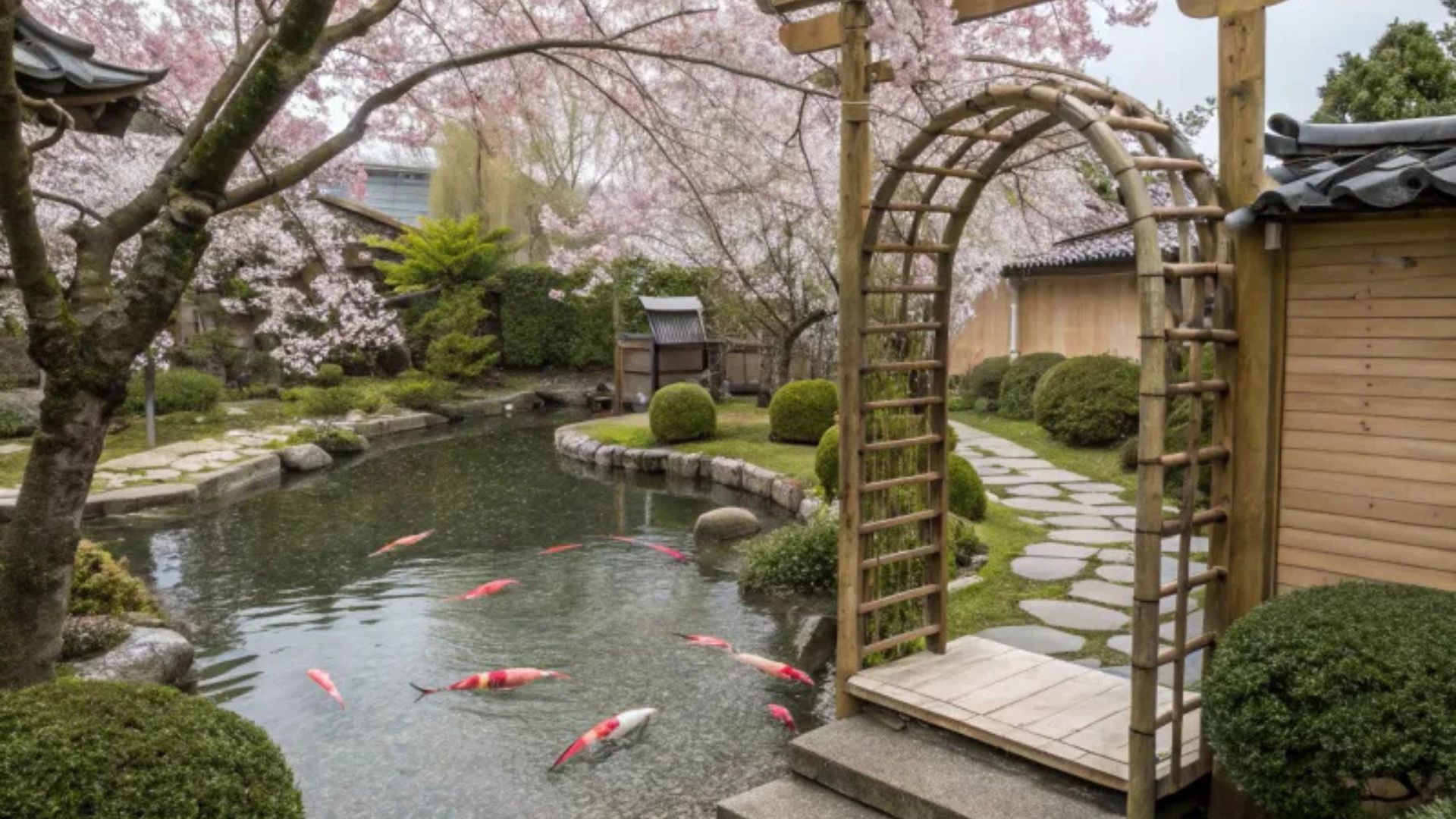 bamboo zen arch garden