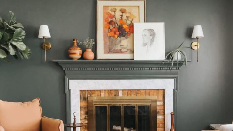 decore above the fireplace