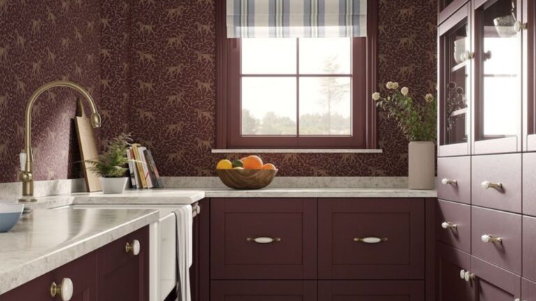 burgundy kitchen