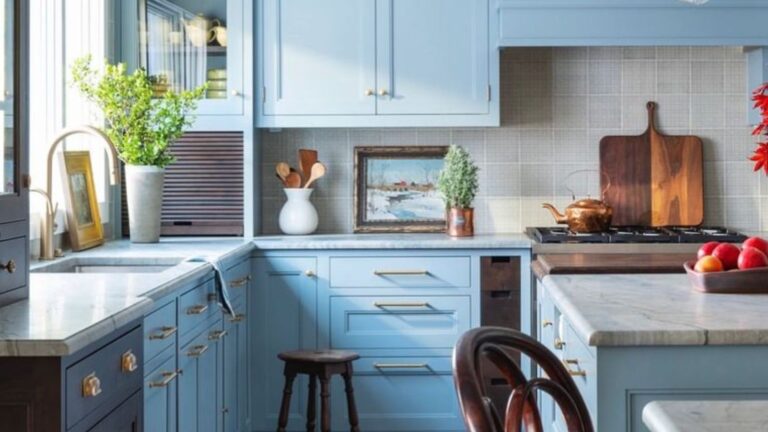 light blue kitchen