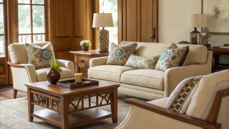 earthy colored living room