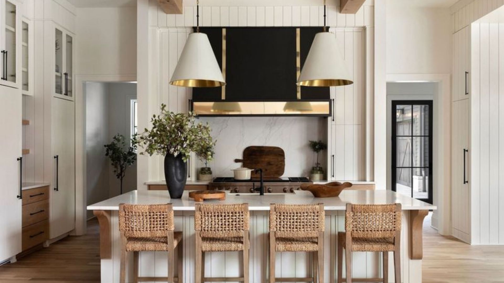 kitchen with a white island