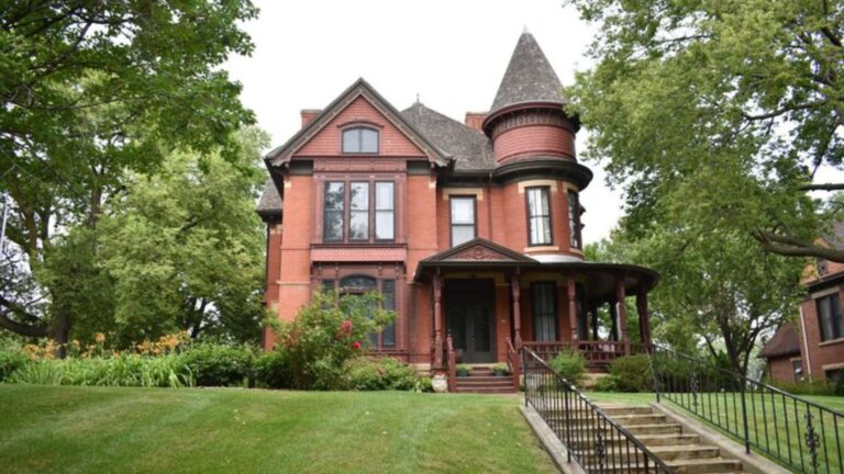historical mansion in red brick