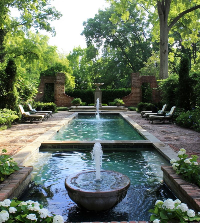 Antique Courtyard Fountain Pool