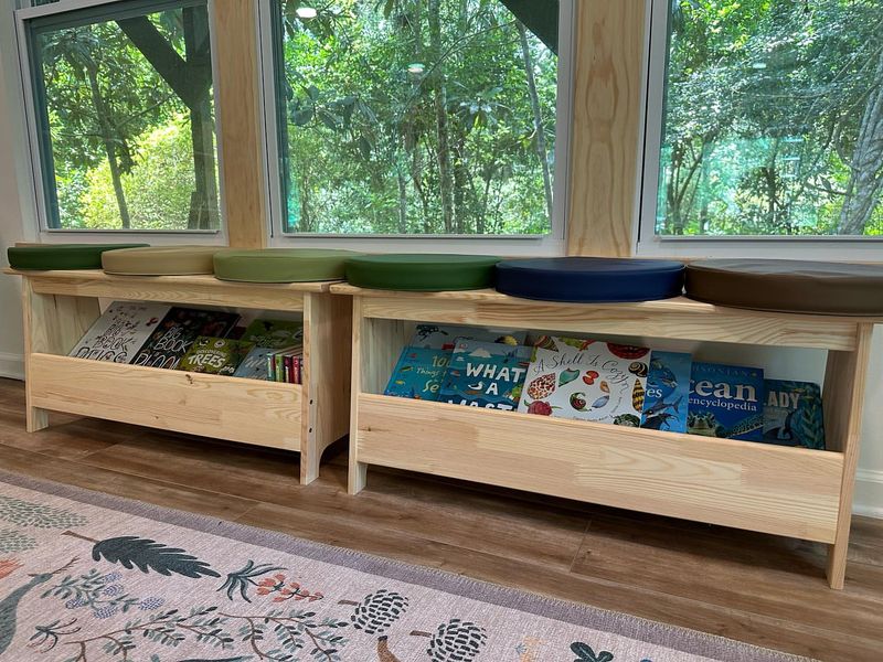 Bench with Book Storage