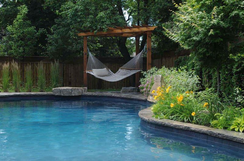 Bohemian Pool with Hammocks and Fairy Lights