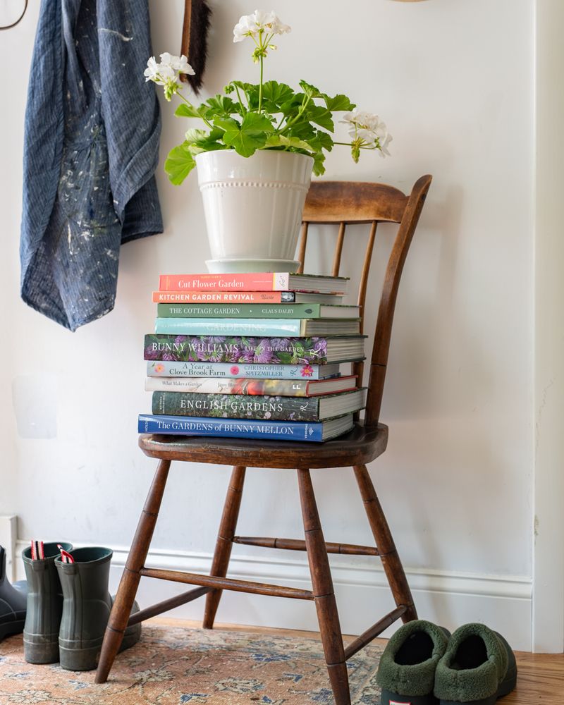 Books as Planter Stands