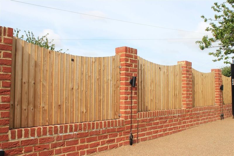 Brick and Wood Fence