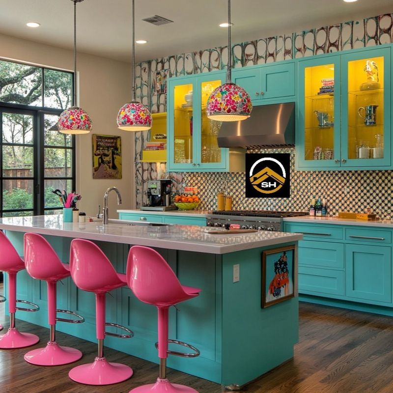 Brightly Colored Cabinets