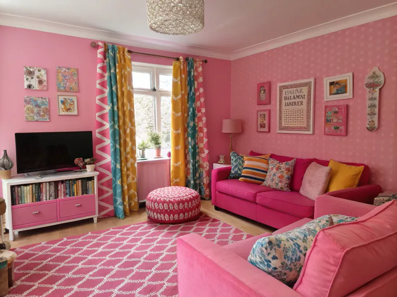 Bubblegum Pink living room