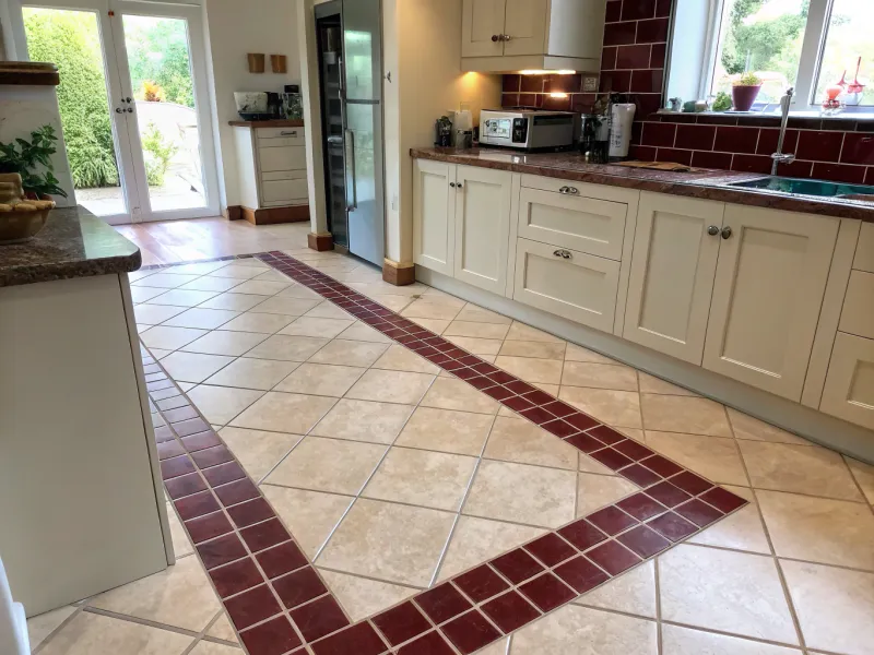 Burgundy Tiled Floor Border