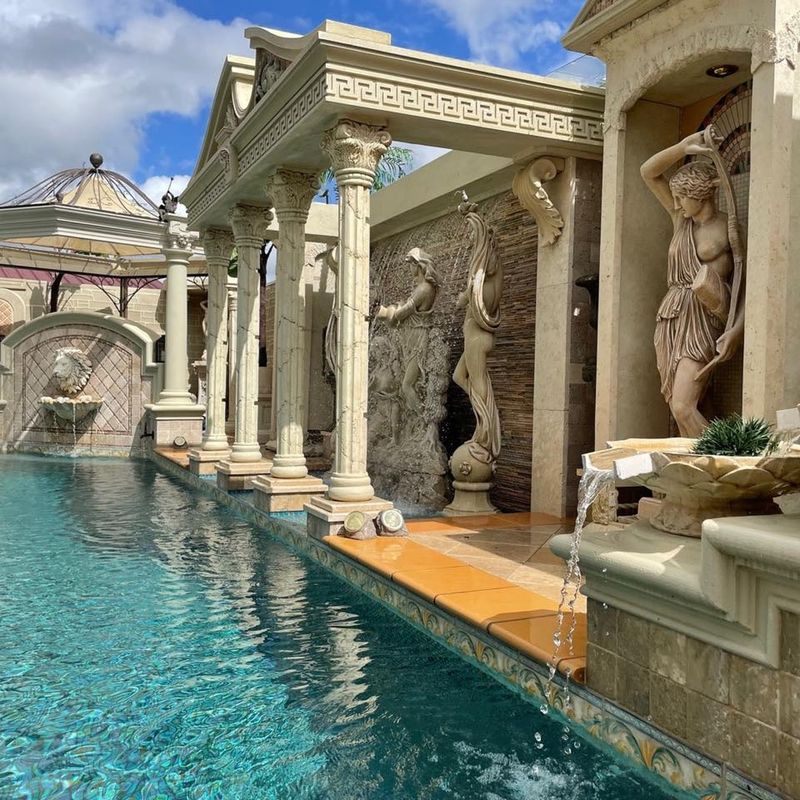 Classic Roman-Style Pool with Columns