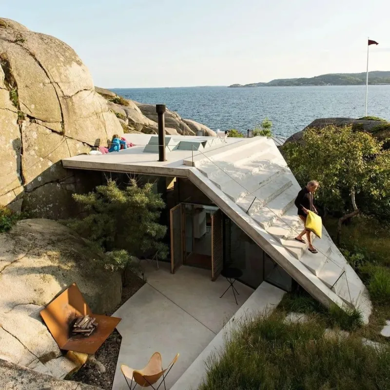 Cliffside Concrete Retreat, Norway