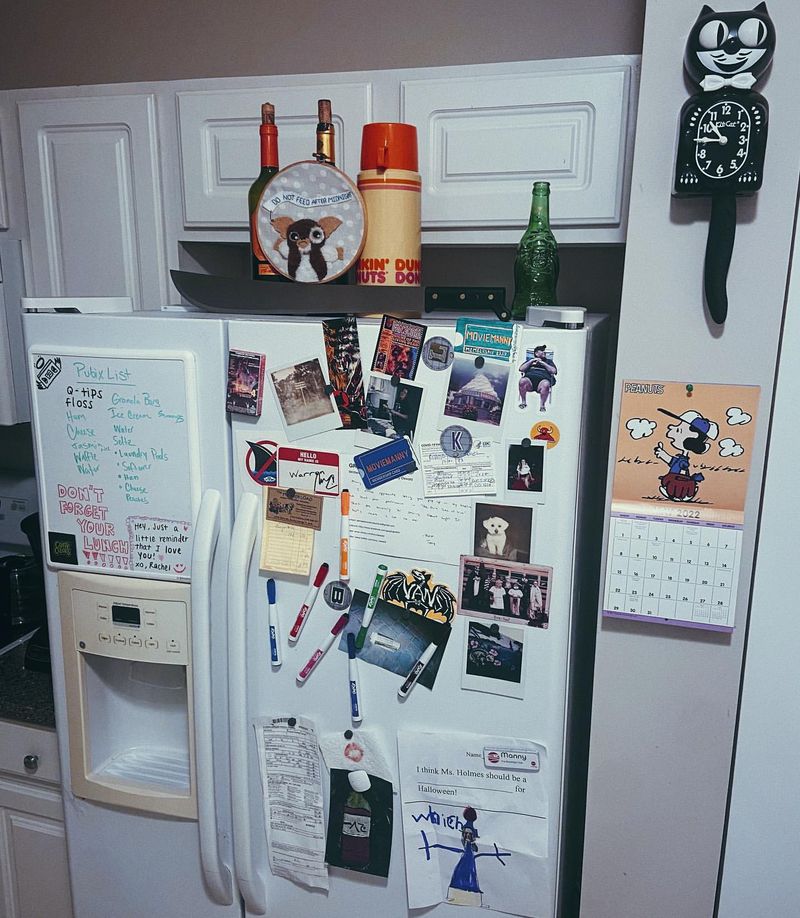 Cluttered Refrigerator Magnets