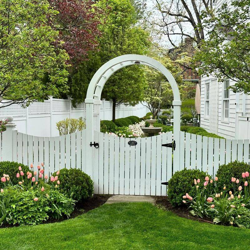 Colonial White Picket Arch