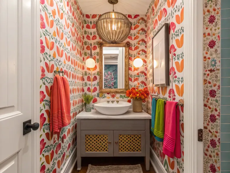 Colorful Powder Room